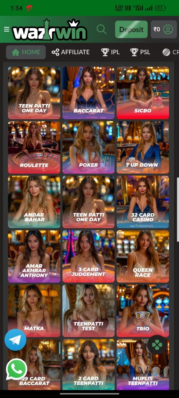 Download Wazirwin APK and enjoy online casino gaming anytime